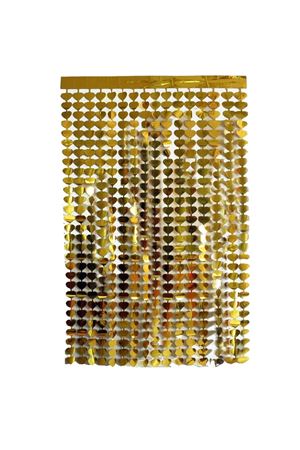 Metalize Kalpli Kapı Duvar Perdesi Gold