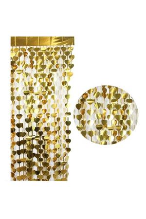 Metalize Kalpli Kapı Duvar Perdesi Gold