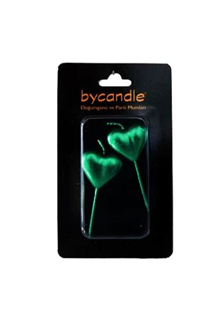 Kalp Mum Yeşil 2 Adet