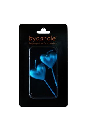 Kalp Mum Mavi 2 Adet