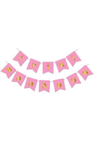İyi ki Doğdun Gold Yaldızlı Pembe Banner