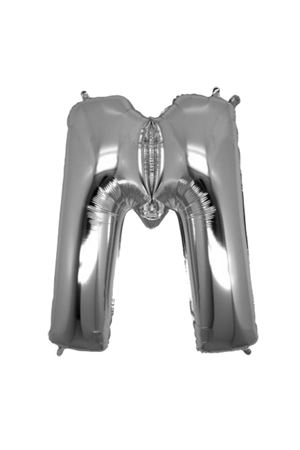 M Harf Gümüş Folyo Balon 100 cm