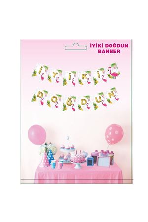 Flamingo İyi ki Doğdun Yazı Banner