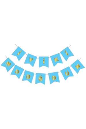 İyi ki Doğdun Gold Yaldızlı Mavi Banner