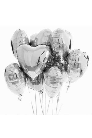 Gümüş Kalp Folyo Balon 45 cm
