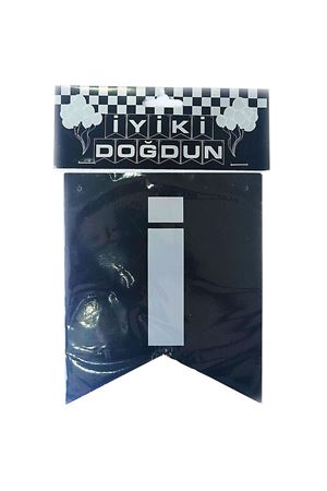 İyi ki Doğdun Gümüş Siyah Banner