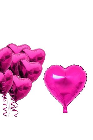 Fuşya Kalp Folyo Balon 45 cm