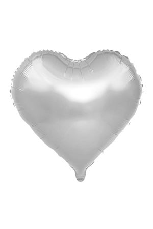 Gümüş Kalp Folyo Balon 45 cm