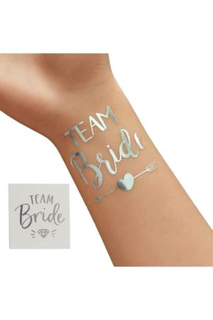 Team Bride Geçici Dövme Gümüş 10 Adet