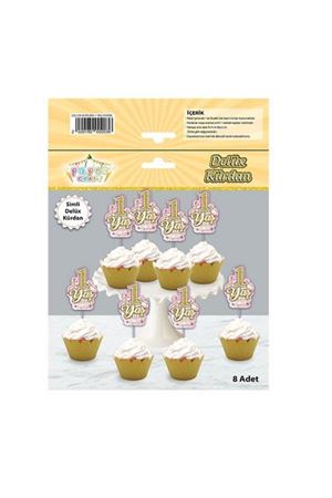 1 Yaş Simli Eva Kürdan Pembe 8 Adet