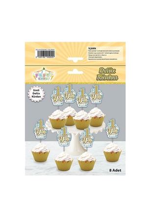 1 Yaş Simli Eva Kürdan Mavi 8 Adet