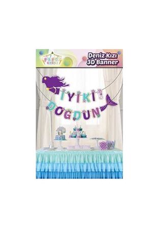 Deniz Kızı 3D Banner Süs