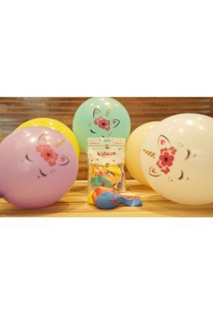 Renkli Unicorn Baskılı Balon 100 Adet