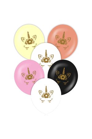 Unicorn Gold Baskılı Balon 100 Adet