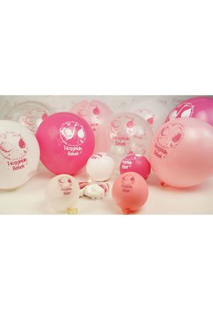 Hoş Geldin Bebek Baskılı Pembe Balon 100 Adet