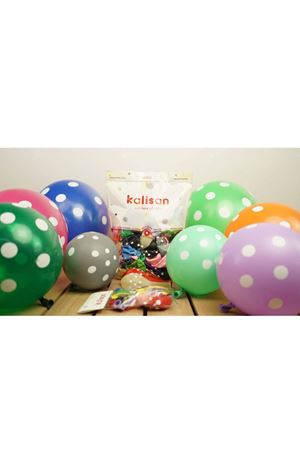 Puantiyeli Balon Renkli 100 Adet