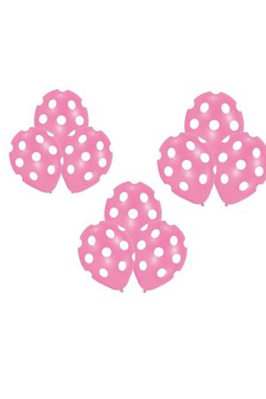 Beyaz Puantiyeli Pembe Balon 100 Adet