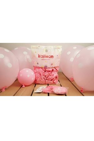 Beyaz Puantiyeli Pembe Balon 100 Adet