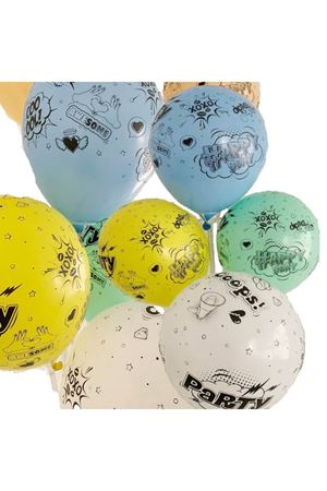 Happy Birthday Popart Baskılı Balon 100 Adet