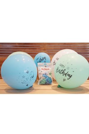 Happy Birthday Shark Baskılı Balon 100 Adet