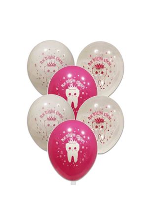 İlk Dişim Çıktı Pembe Baskılı Balon 100 Adet