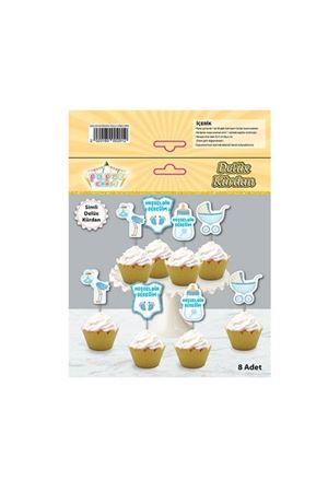 Hoş Geldin Simli Eva Kürdan Mavi 8 Adet