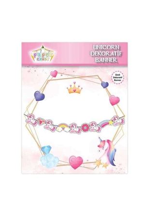 Unicorn Dekoratif Simli Banner
