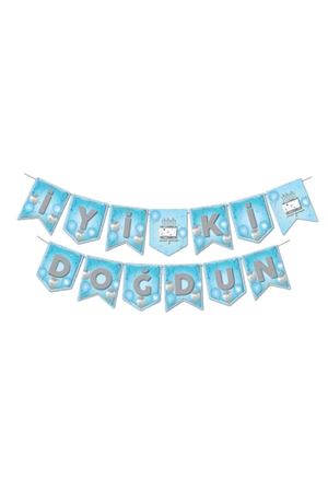 Mavi Gümüş İyi Ki Doğdun Banner