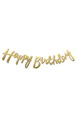 Happy Birthday Gold Kaligrafi Banner