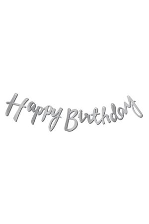 Happy Birthday Gümüş Kaligrafi Banner