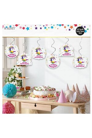 Unicorn İyi Ki Doğdun Tavan Süsü 6 Adet