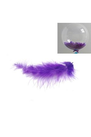 Şeffaf Balon İçi Tüy Mor 100 Adet