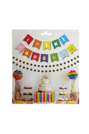 Renkli İyi Ki Doğdun Banner Gold