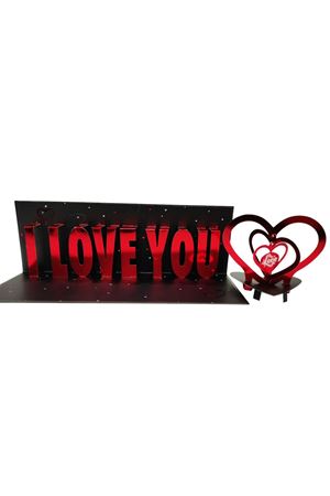 I Love You 3D Masa Üstü Banner Set