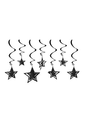3D Yıldız Asmalı Tavan Süsü Siyah