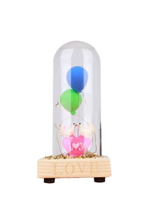 Balonlu Led Işıklı Romantik Cam Fanus