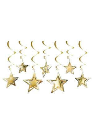 3D Yıldız Asmalı Tavan Süsü Gold