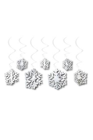 3D Kar Tanesi Asmalı Tavan Süsü Beyaz