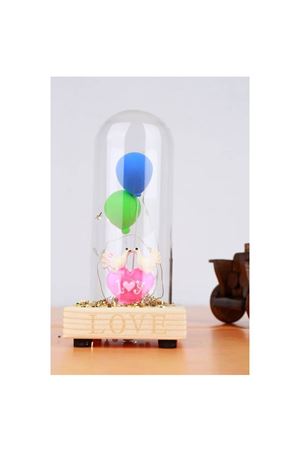 Balonlu Led Işıklı Romantik Cam Fanus