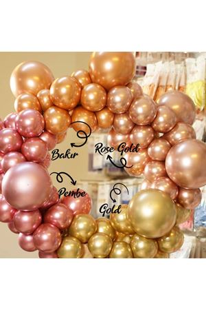Rose Gold Krom Balon 50 Adet