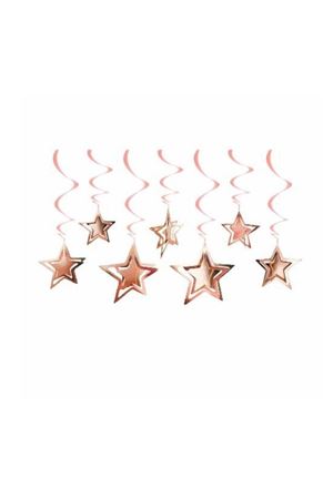 3D Yıldız Asmalı Tavan Süsü Rose Gold