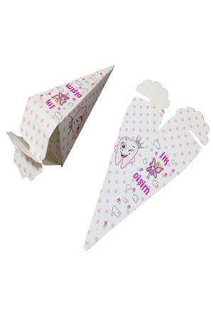 İlk Dişim Külah Lokumluk Pembe 50 Adet