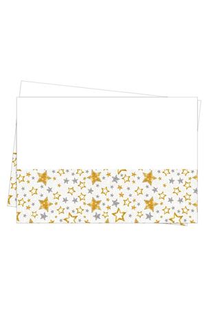 Yıldızlar Beyaz Plastik Masa Örtüsü