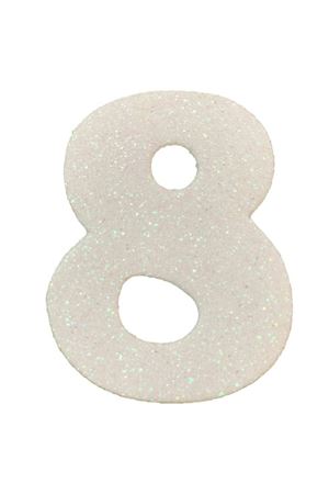 Eva Simli 8 Rakamı Beyaz 10 cm