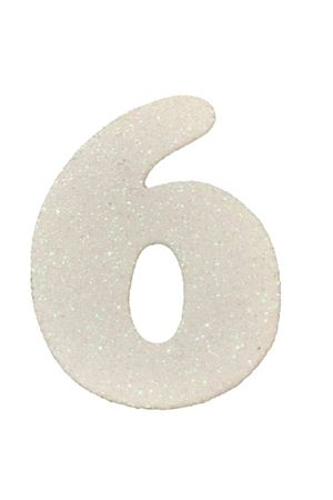Eva Simli 6 Rakamı Beyaz 10 cm