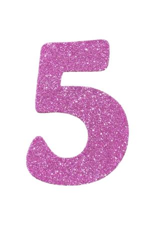Eva Simli 5 Rakamı Pembe 10 cm