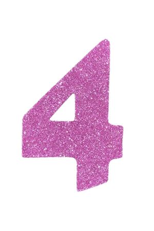 Eva Simli 4 Rakamı Pembe 10 cm