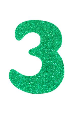 Eva Simli 3 Rakamı Yeşil 10 cm