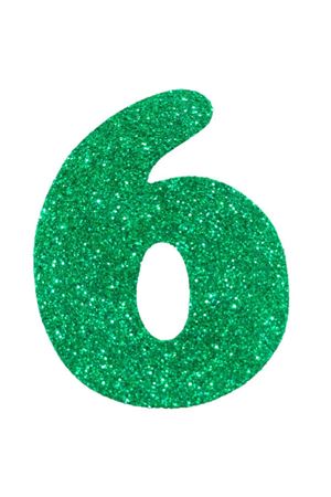 Eva Simli 6 Rakamı Yeşil 10 cm