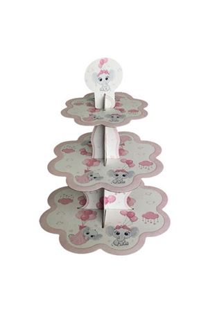 Fil Temalı Kek Standı Pembe